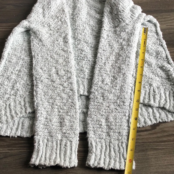 Free People Songbird Sweater V Neck Light Blue Textured Cotton Boho Distressed - Picture 15 of 15